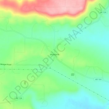 Moreland topographic map, elevation, terrain