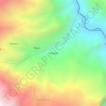 Uchupata topographic map, elevation, terrain