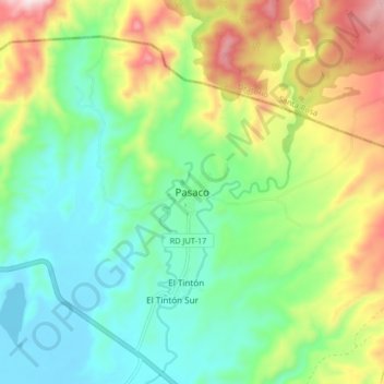 Pasaco topographic map, elevation, terrain