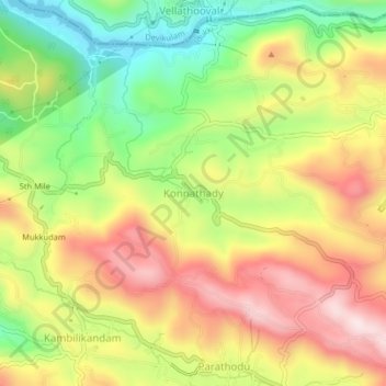 Konnathady topographic map, elevation, terrain