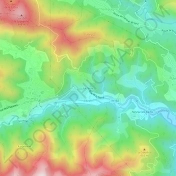 La Teyre topographic map, elevation, terrain