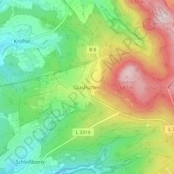 Glashütten topographic map, elevation, terrain