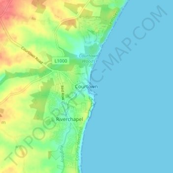 Courtown topographic map, elevation, terrain