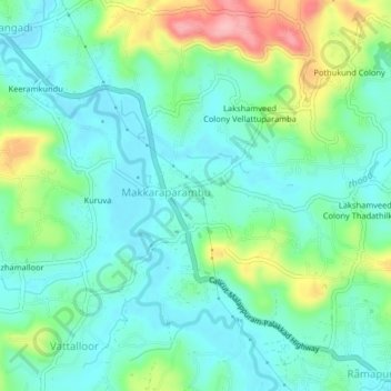 Kavungapparamb Colony topographic map, elevation, terrain