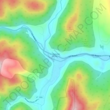 Bridgewater Corners topographic map, elevation, terrain