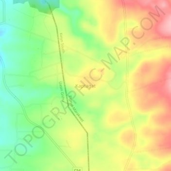 Kaptagat topographic map, elevation, terrain