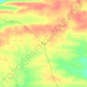 Umpire topographic map, elevation, terrain