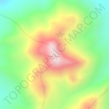 Cerro Moños topographic map, elevation, terrain