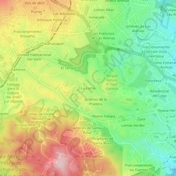 La Loma topographic map, elevation, terrain