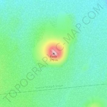 Keilir topographic map, elevation, terrain