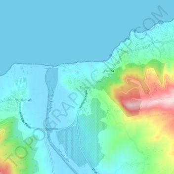 Tagdemt topographic map, elevation, terrain