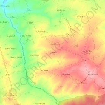 Le Gannet topographic map, elevation, terrain