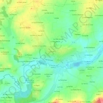 La Lande topographic map, elevation, terrain