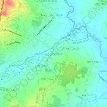 Ajgondahalli topographic map, elevation, terrain