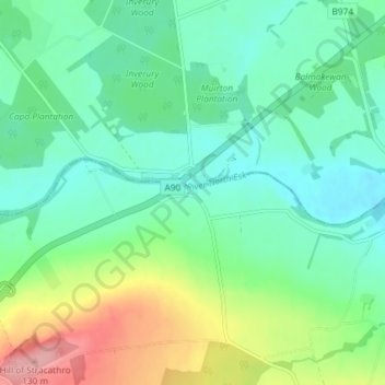 North Water Bridge topographic map, elevation, terrain