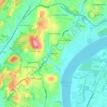 River Hills topographic map, elevation, terrain