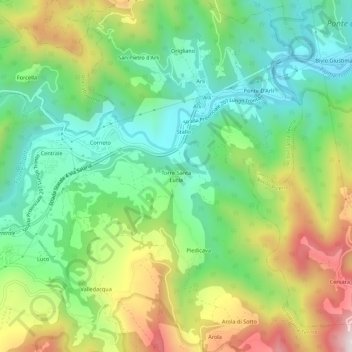 Torre Santa Lucia topographic map, elevation, terrain