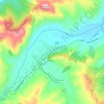Pietracuta topographic map, elevation, terrain