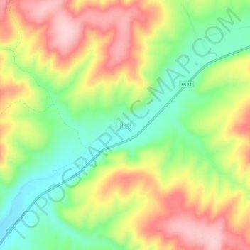 Jackson topographic map, elevation, terrain