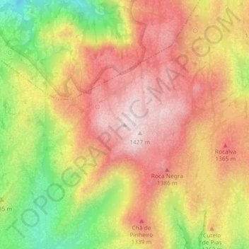 Borrageiro topographic map, elevation, terrain