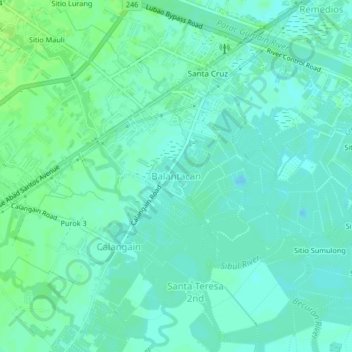 Balantacan topographic map, elevation, terrain