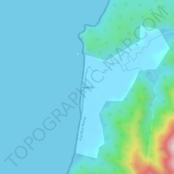 Huaca topographic map, elevation, terrain