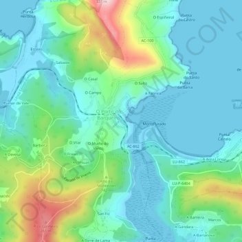 A Estación topographic map, elevation, terrain