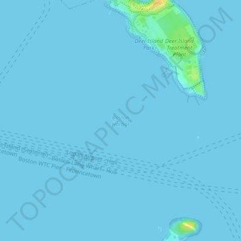 Boston Harbor topographic map, elevation, terrain