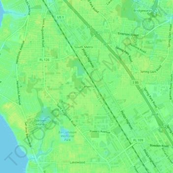 Larsen topographic map, elevation, terrain