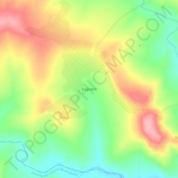 Esigodini topographic map, elevation, terrain