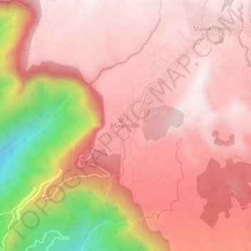 Mawmluh topographic map, elevation, terrain