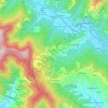 Camposasco topographic map, elevation, terrain