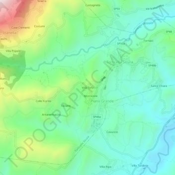 Villa Tofo topographic map, elevation, terrain