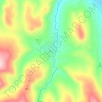 Lik topographic map, elevation, terrain