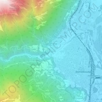 Mocogna topographic map, elevation, terrain