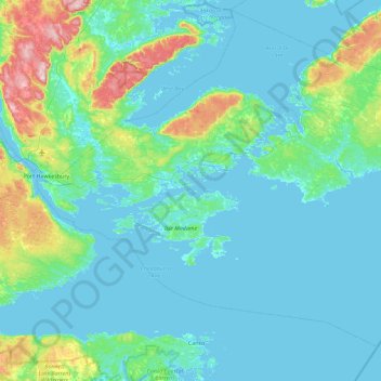 Crow Island topographic map, elevation, terrain