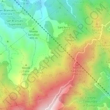 Musolino topographic map, elevation, terrain