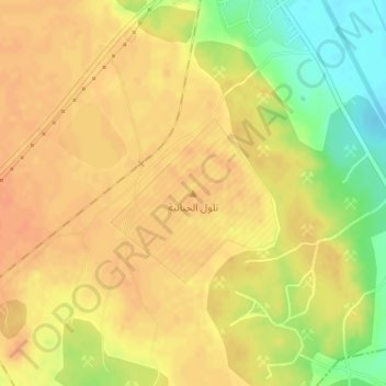 Tulul al Habbaniyah topographic map, elevation, terrain