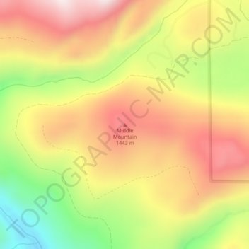 Middle Mountain topographic map, elevation, terrain