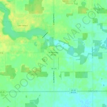 Bridgewater Center topographic map, elevation, terrain