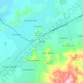 La Fe topographic map, elevation, terrain