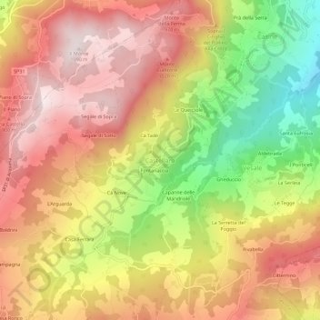 Castellaro topographic map, elevation, terrain