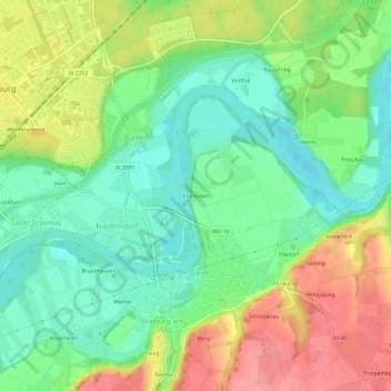 Ensfelden topographic map, elevation, terrain