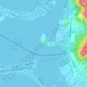 Mont Fortune topographic map, elevation, terrain