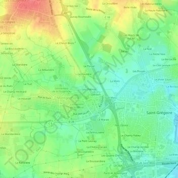 Les Chèvres topographic map, elevation, terrain