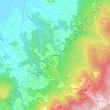 Scorgiano topographic map, elevation, terrain