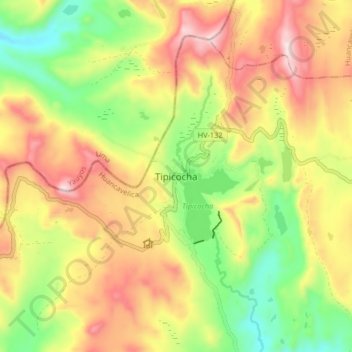 Tipicocha topographic map, elevation, terrain