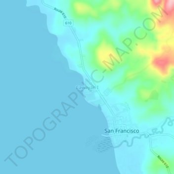 Cawayan Ⅰ topographic map, elevation, terrain
