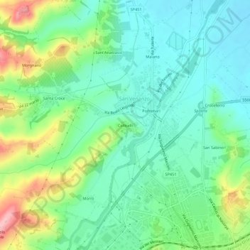 Collicelli topographic map, elevation, terrain