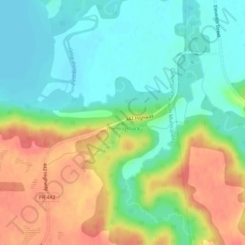 The Hogsback topographic map, elevation, terrain
